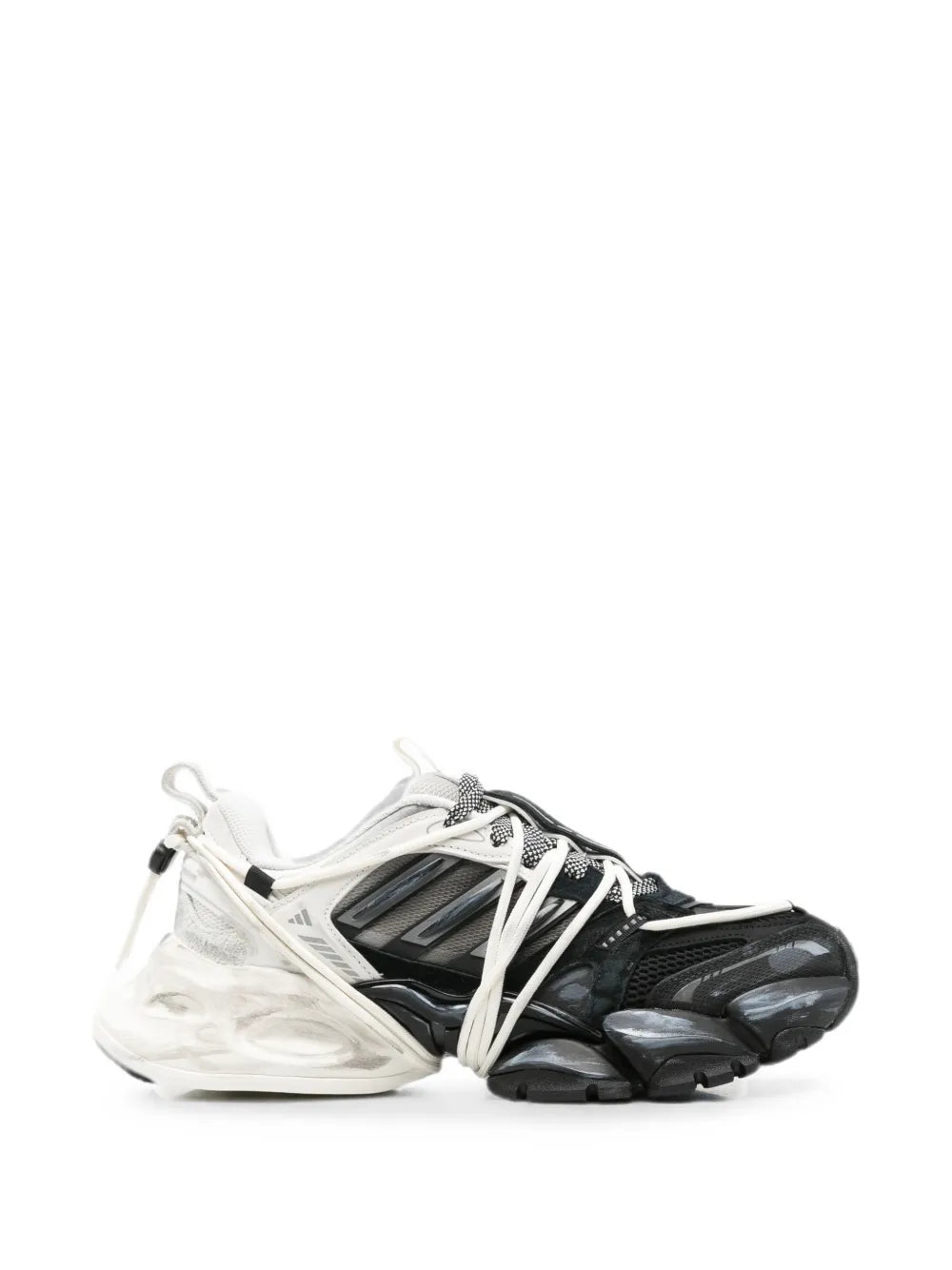 adidas tenis con agujetas y paneles | negro | Image 1